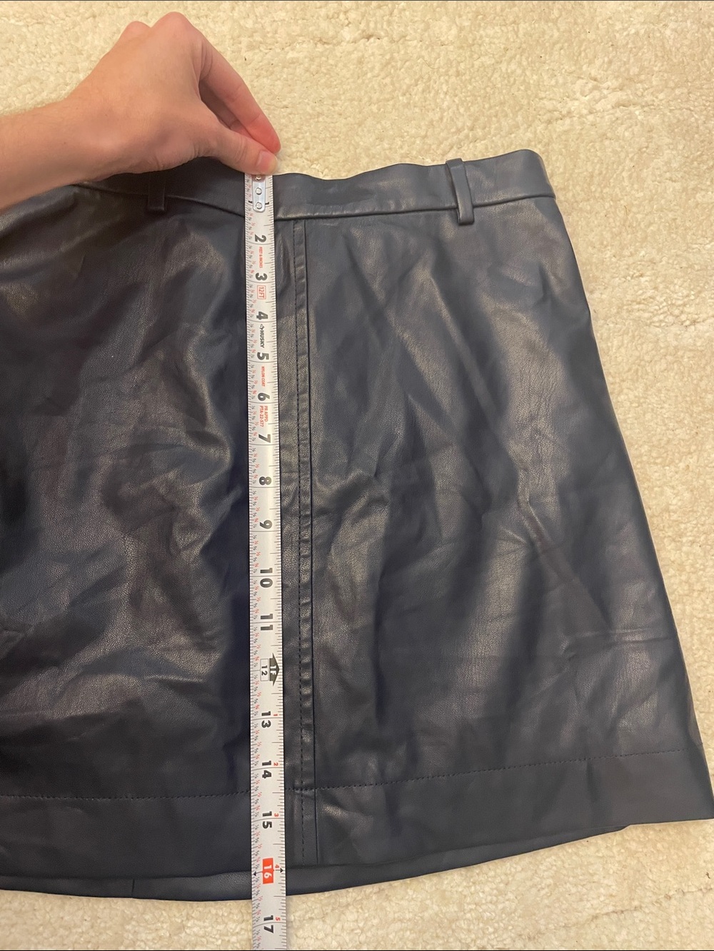 J. Crew Navy blue Faux Leather Mini Skirt - Women - Picture 5 of 5
